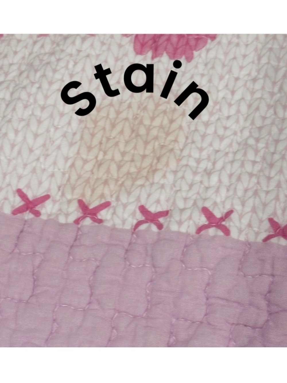 King Size Pink White Quilted Bedspread Cottagecore Floral Weight 7 lbs - Picture 6 of 7